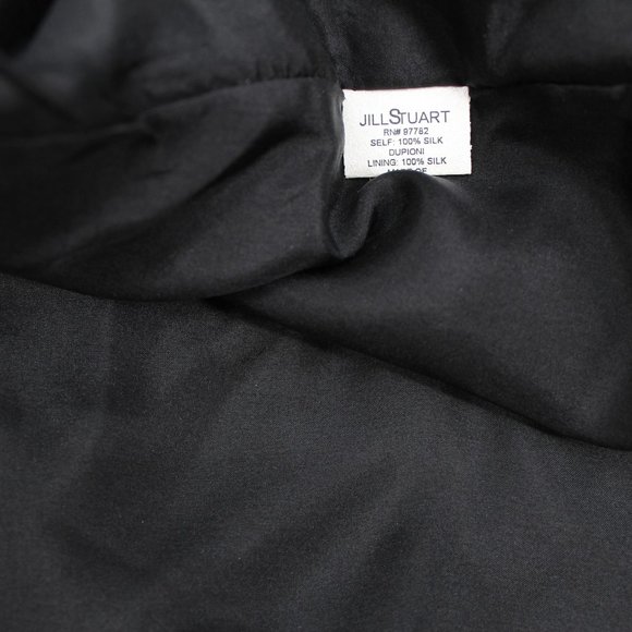 Jill Stuart Black Label 100% Silk Pencil Skirt Black Velvet Flowers 90s Y2K M - Picture 7 of 7